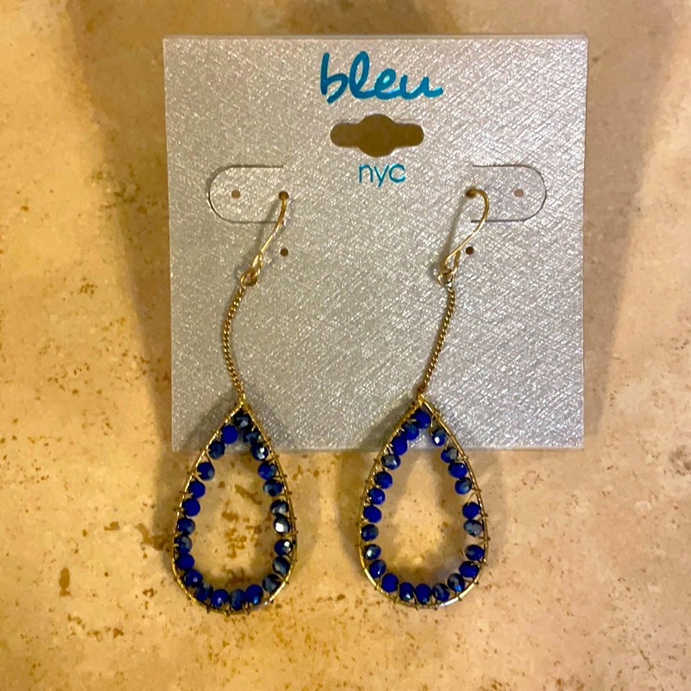 Bleu Dangle earrings (gold/blue)